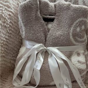 Cozy Plush Bathrobe in Light Taupe & Cream